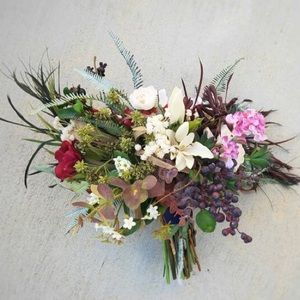 Faux bridal bouquet and corsage bands